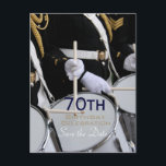Royal British Band 70e verjaardag Save the Date Aankondigingskaart<br><div class="desc">The Royal British Legion Band -  70e verjaardag Save the Date briefkaart. U kunt de tekstkleur,  het lettertype,  de grootte en de positie eenvoudig wijzigen door op de knop Aanpassen te klikken. Bijpassende uitnodiging en gastenboek.</div>