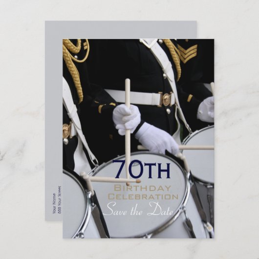Royal British Band 70e verjaardag Save the Date Aankondigingskaart (Voorkant / Achterkant)