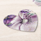 Royal Brits Paarse Bloemen Papier Onderzetter (Gekanteld)