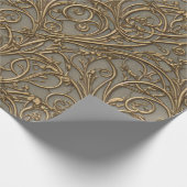 Royal Bronze Floral  Damask Cadeaupapier (Hoek)