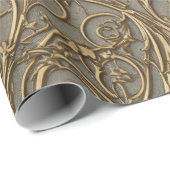 Royal Bronze Floral  Damask Cadeaupapier (Rol Hoek)