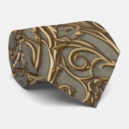 Royal Bronze Floral  Damask Stropdas (Opgerold)