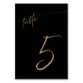 Royal bruiloft zwart en gouden tafel nummerkaarten kaart (Voorkant)
