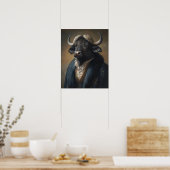 Royal Buffalo Portrait, Victoriaans Dier P Poster (Keuken)