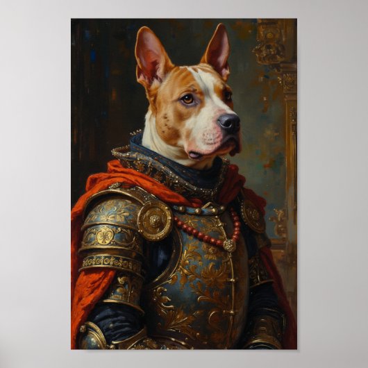 Royal Bull Terrier Portrait Poster (Voorkant)