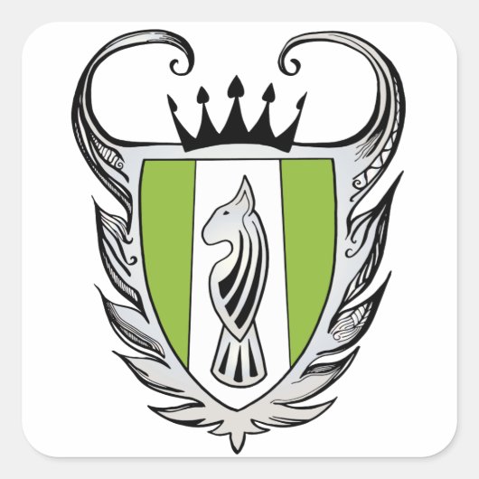 Royal Bull Terrier Vierkante Sticker (Voorkant)