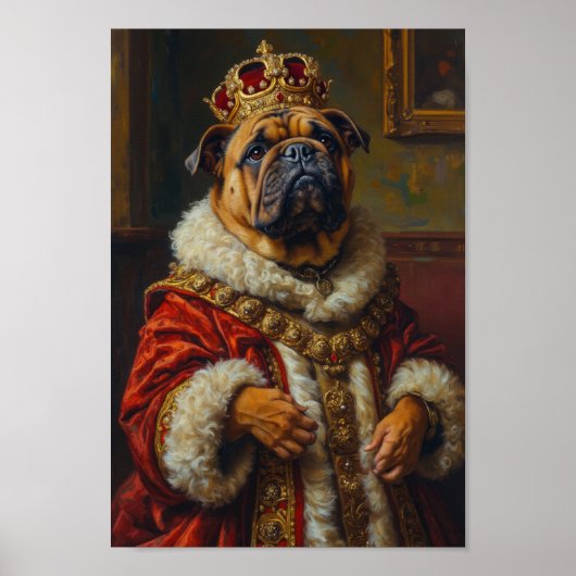 Royal Bulldog Portrait Poster (Voorkant)
