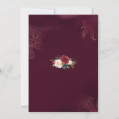 Royal Burgundy Blush Floral Geometric Wedding Kaart (Achterkant)