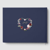 Royal Burgundy Blush Flowers Navy Blue Baptism Gastenboek (Achterkant)
