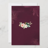 Royal Burgundy Blush Flowers Vow Renewal Kaart (Achterkant)
