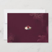 Royal Burgundy Floral Geometric bewaar de datum Save The Date (Achterkant)