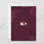 Royal Burgundy Floral Geometric Rehearsal Dinner Kaart (Achterkant)
