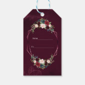 Royal Burgundy Floral Geometric Wedding Cadeaulabel (Achterkant)
