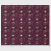 Royal Burgundy Floral Geometric Wedding Cadeaupapier (Vlak)