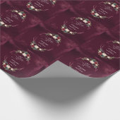 Royal Burgundy Floral Geometric Wedding Cadeaupapier (Hoek)