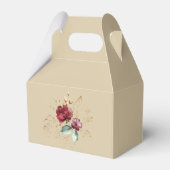 Royal Burgundy Gold Flowers Monogram Weddenschap Bedankdoosjes (Achterkant)