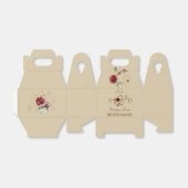 Royal Burgundy Gold Flowers Monogram Weddenschap Bedankdoosjes (Uitgevouwen)