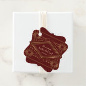 Royal Burgundy Gold Great Gatsby Wedding Bedankjes Labels (In situ)