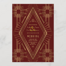 Royal Burgundy Gold Great Gatsby Wedding