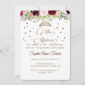 Royal Burgundy Gold Mis Quince Script Quinceañera Kaart (Voorkant)