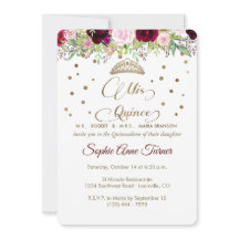 Royal Burgundy Gold Mis Quince Script Quinceañera
