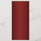 Royal Burgundy Gold Peacock Weddenschap Menu Custo (Achterkant)