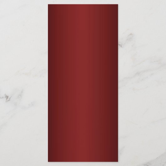 Royal Burgundy Gold Peacock Weddenschap Menu Custo (Achterkant)