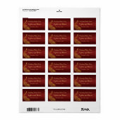 Royal Burgundy Gold Peacock Wedding Wine Favor Etiket (Full Sheet)