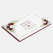 Royal Burgundy Marsala Floral Wedding Gastenboek (Hoek)