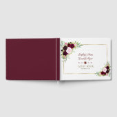 Royal Burgundy Marsala Floral Wedding Gastenboek (Volledig)