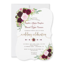 Royal Burgundy Pink Floral Gold Wedding