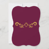 Royal Burgundy Plum Gold Elegant Crown Quinceañera Kaart (Achterkant)