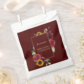 Royal Burgundy Sunflower Gold Wedding Bedankzakje (Geknipt)