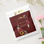 Royal Burgundy Sunflower Gold Wedding Bedankzakje (Gezegeld)