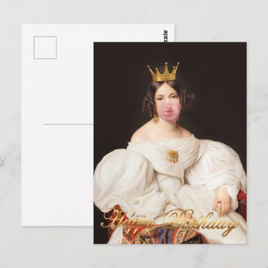 Royal Burst roze bubble gum Diva Gelukkige verjaar Briefkaart (Voorkant / Achterkant)
