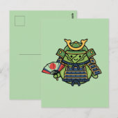 Royal Cabbage Samurai Warrior with War Fan Illustr Briefkaart (Voorkant / Achterkant)