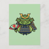 Royal Cabbage Samurai Warrior with War Fan Illustr Briefkaart (Voorkant)