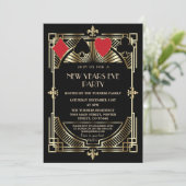 Royal Casino Las Vegas Great Gatsby New Years Eve Kaart (Staand voorkant)