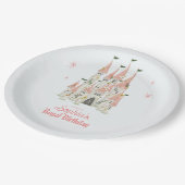 Royal Castle Birthday Party Borden roze Papieren Bordje (Gekanteld)
