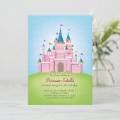 Royal Castle Princess Birthday Invitation Kaart (Staand voorkant)