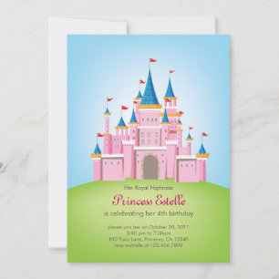 Royal Castle Princess Birthday Invitation Kaart