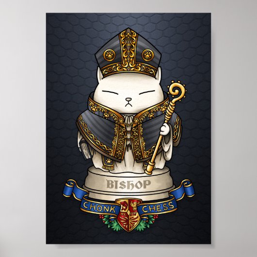Royal Cat Chess Bishop Piece Poster (Voorkant)