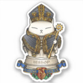 Royal Cat Chess Bishop Piece Sticker (Voorkant)