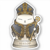 Royal Cat Chess Bishop Piece Sticker (Voorkant)