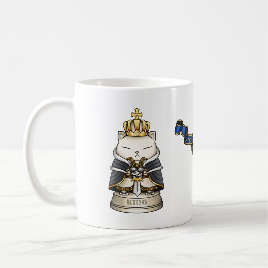 Royal Cat Chess King Piece Koffiemok (Links)