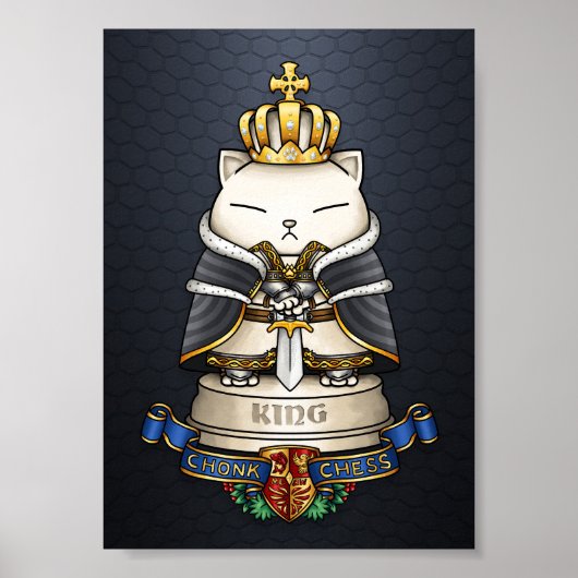 Royal Cat Chess King Piece Poster (Voorkant)