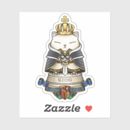 Royal Cat Chess King Piece Sticker