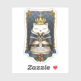 Royal Cat Chess King Piece Sticker