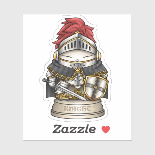 Royal Cat Chess Knight Piece Sticker (Vel)