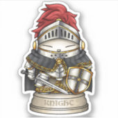 Royal Cat Chess Knight Piece Sticker (Voorkant)